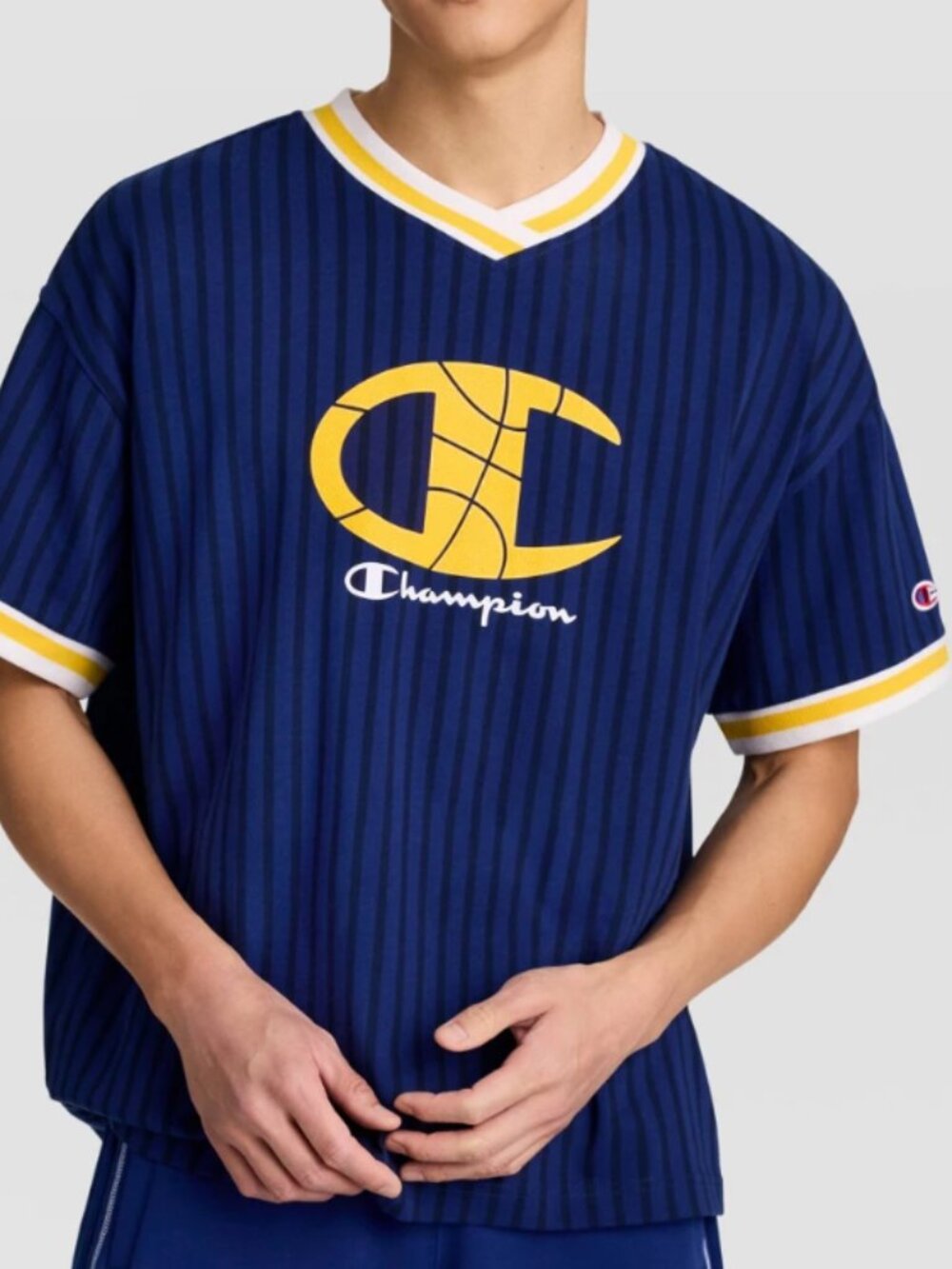 NEW Champion Men's Classic Fit Heritage Hoops Short Sleeve Blue Medium Jersey
